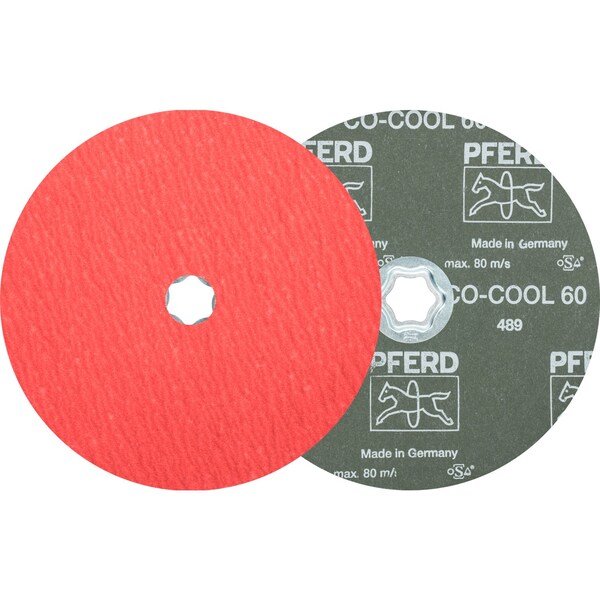 Disco de fibra Pferd COMBICLICK®, 7" de diámetro - Óxido de cerámica CO-COOL, 60 granos - 40749