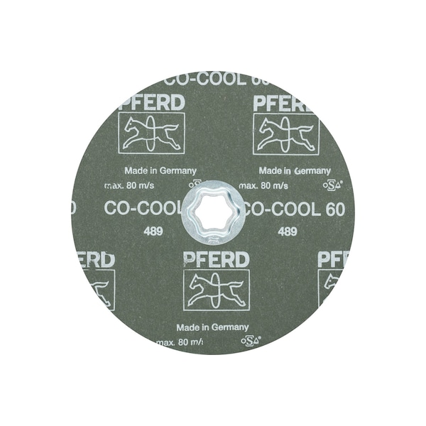 Disco de fibra Pferd COMBICLICK®, 7" de diámetro - Óxido de cerámica CO-COOL, 60 granos - 40749