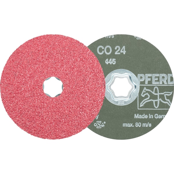 Disco de fibra Pferd COMBICLICK®, 4-1/2" de diámetro - Óxido cerámico CO, grano 24 - 40697