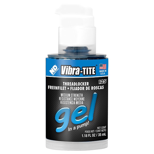 Fijador de roscas Vibra-Tite, VIBRA-TITE 125, Azul, Resistencia Media, Gel, Botella de 35 mL - 12535