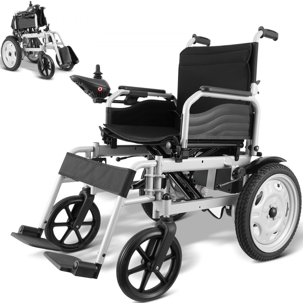 VEVOR Electric Wheelchair for Adults Seniors, 265 lbs Weight Capacity, 17.5in Width Lightweight Foldable Motorized Power Wheelchairs, UP to 12.5Miles Range All Terrain Power Chair, Adjustable Backrest - DDLY300LBS17XVGF9V1