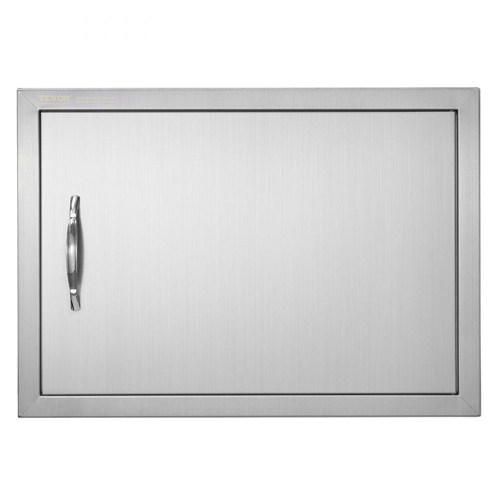 VEVOR BBQ Access Door, 24W x 17H Inch Single Outdoor Kitchen Door, Stainless Steel Flush Mount Door, Wall Vertical Door with Handle, for BBQ Island, Grilling Station, Outside Cabinet - DMMBSCJMYS24LQ87IV0