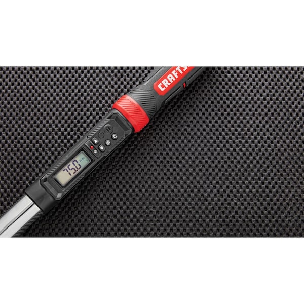 Llave de torsión digital Craftsman, 1/2 pulgadas de accionamiento, de 50 a 250 pies-libra, longitud total de 29.7 pulgadas - CMMT99436