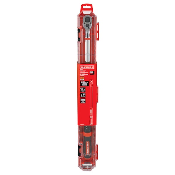 Llave de torsión digital Craftsman, 1/2 pulgadas de accionamiento, de 50 a 250 pies-libra, longitud total de 29.7 pulgadas - CMMT99436