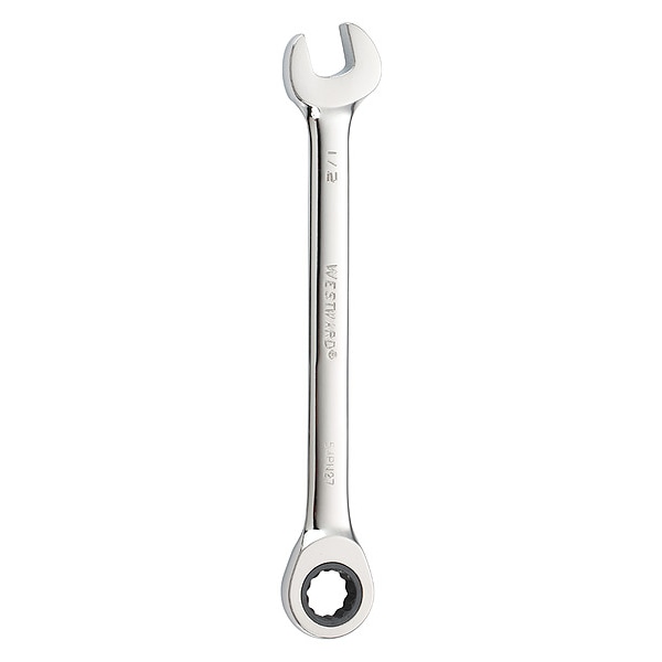 Llave de combinación de trinquete hacia el oeste, SAE, de 7 pulgadas de longitud, cabeza de 1/2 pulgada, 12 puntos - 54PN27