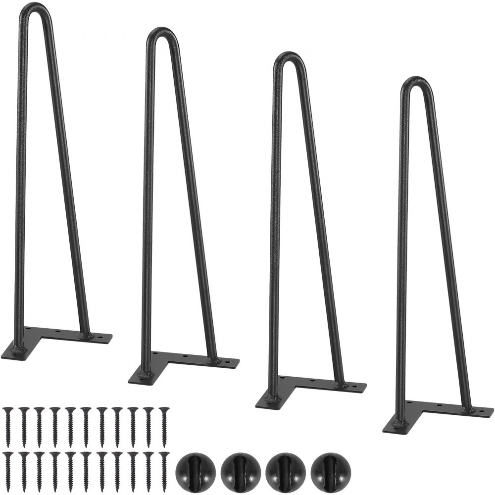 VEVOR 16" Hairpin Furniture Legs Solid Metal Heavy Duty Dining Table Leg Modern - FJ2GZT16YC12ZMGA1V0