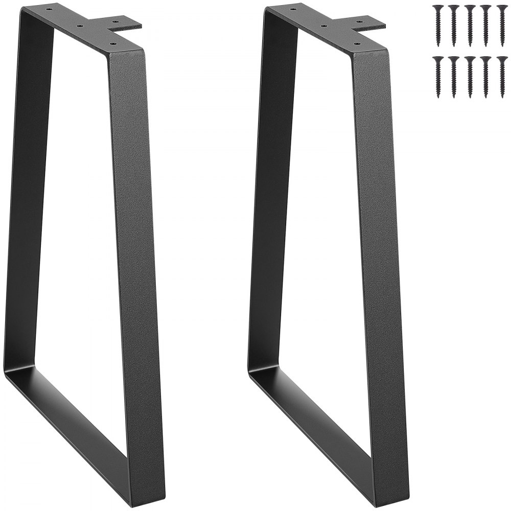 VEVOR 16 inch Trapezoid Steel Table Legs, Replacement Furniture Legs Set of 2 for DIY Coffee Tables, Modern Desks, Bench, Night Stands, Sofa, Max Load 400 lbs Heavy Duty, Quick Instalation Legs Black - TZTXFGZTHSGT4FXJ0V0