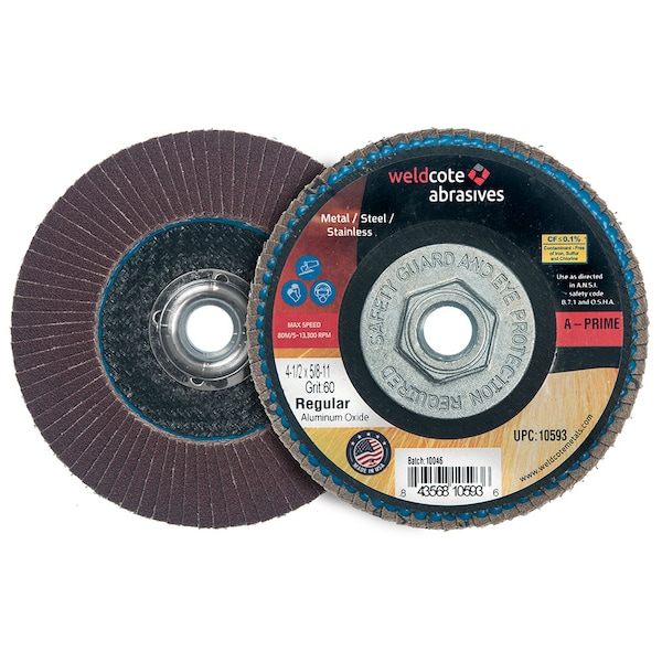 Abrasive Flap Disc 4-1/2 X 5/8-11 A-Prime Reg 80G - 10594