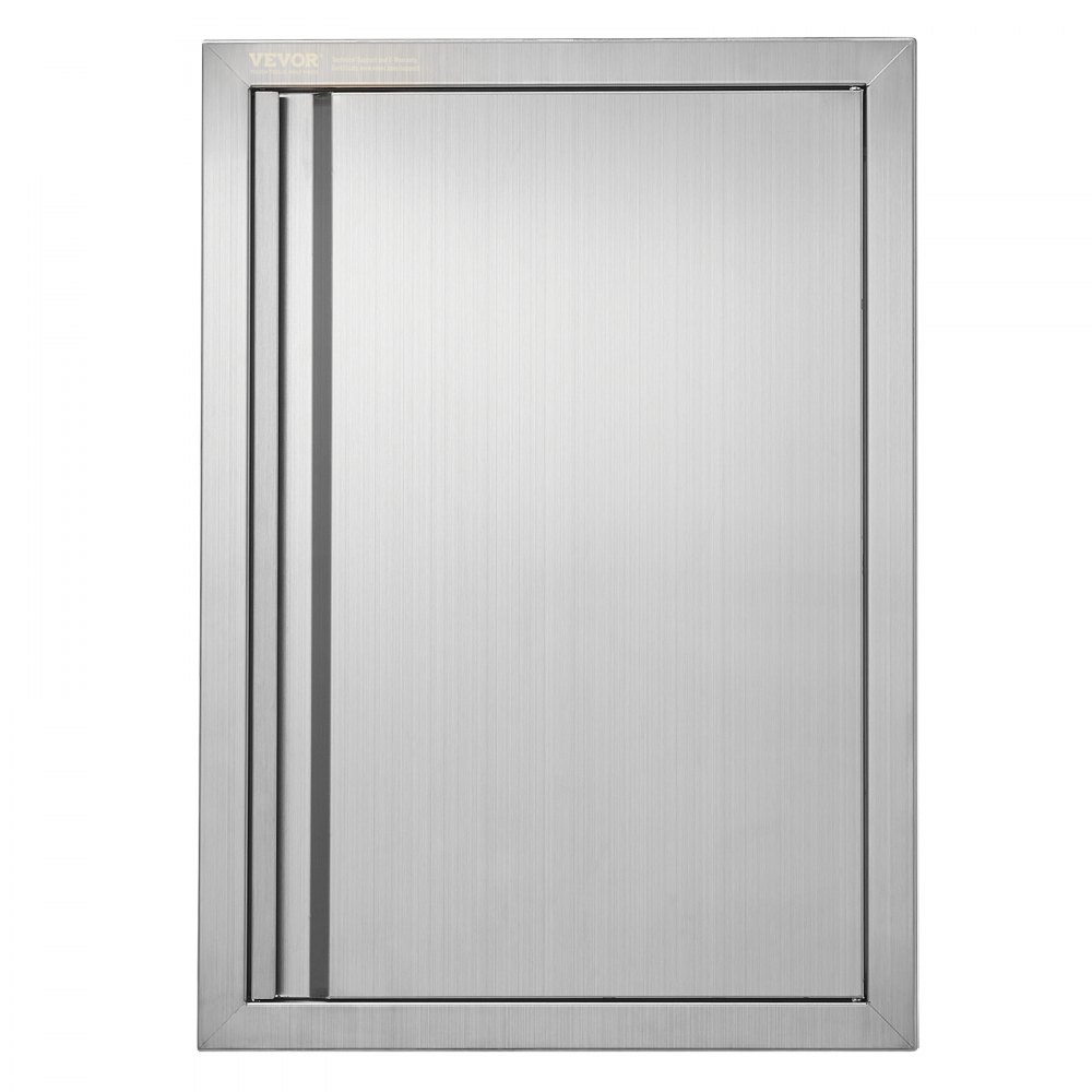 VEVOR BBQ Access Door, 17W x 24H Inch Single Outdoor Kitchen Door, Stainless Steel Flush Mount Door, Wall Vertical Door with Recessed Handle, for BBQ Island, Grilling Station, Outside Cabinet - DMABSCJMDCMB35LSAV0