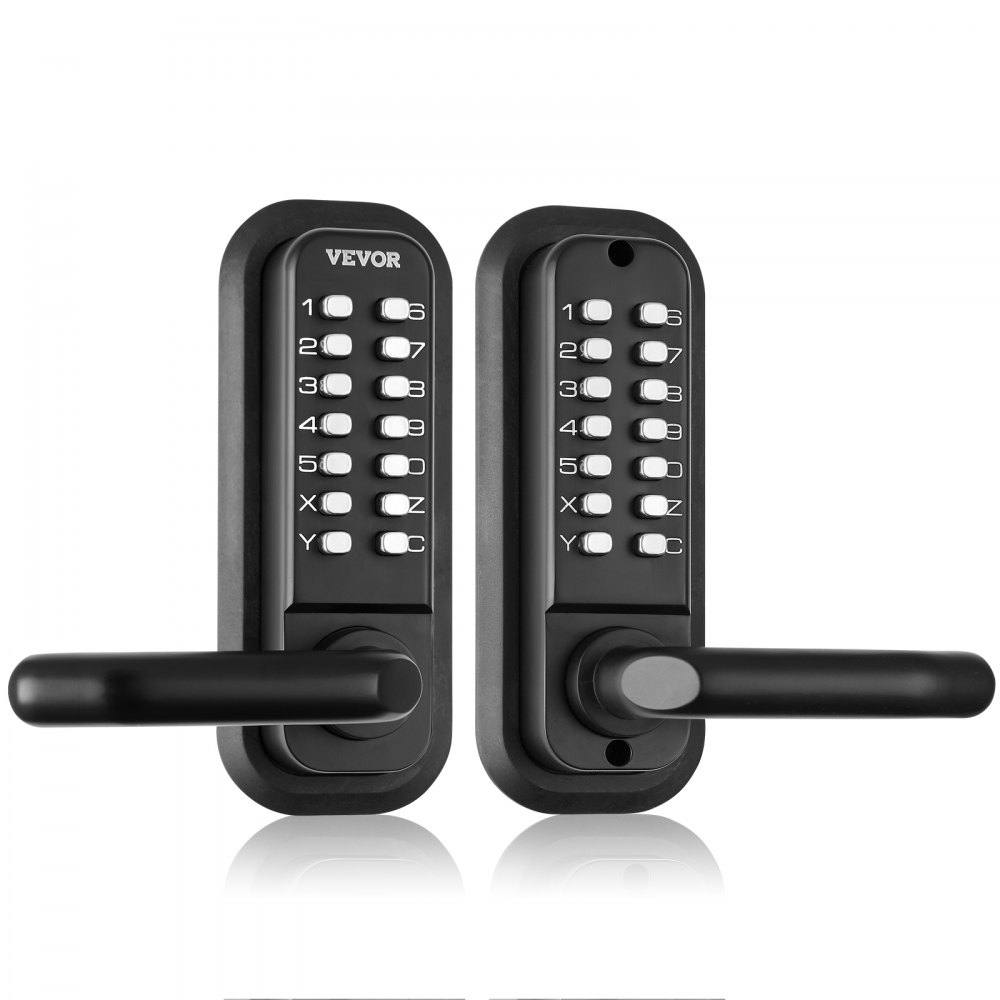 VEVOR Mechanical Keyless Entry Door Lock, 14 Digit Keypad, Double-sided Embedded Outdoor Gate Door Locks Set with Handle and Keypad, Water-proof Zinc Alloy, Easy to Install, for Yard, Garden, Garage - JXMMSQRSSZMMUEQJ6V0
