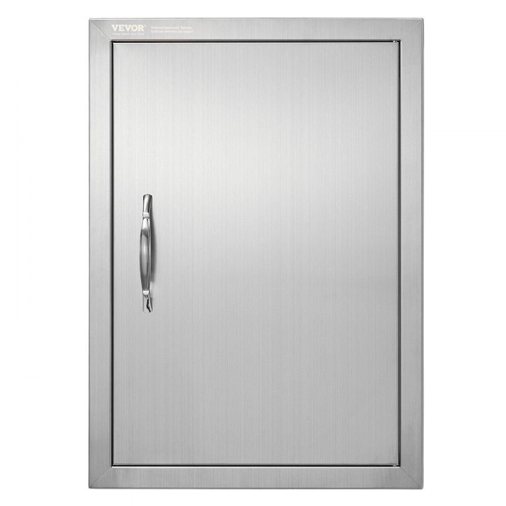 VEVOR BBQ Access Door, 18W x 24H Inch Single Outdoor Kitchen Door, Stainless Steel Flush Mount Door, Wall Vertical Door with Handle, for BBQ Island, Grilling Station, Outside Cabinet - DMMBSCJMYS18HT3RAV0