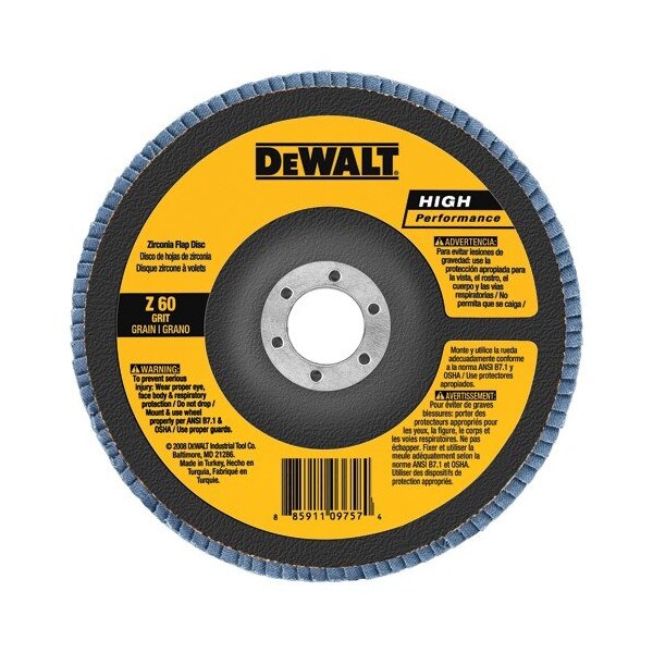 Disco de Solapa Dewalt, 7in. x 5/8in.-11, 120 granos de óxido de circonio T27 Disco de Solapa - DW8379