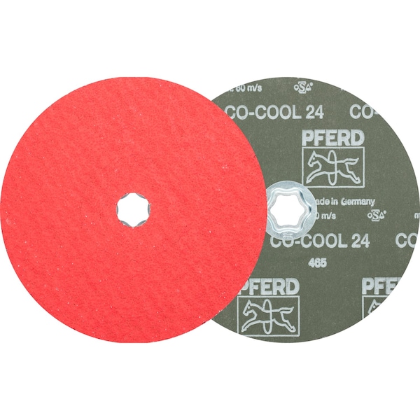 Disco de fibra Pferd COMBICLICK®, 7" de diámetro - Óxido de cerámica CO-COOL, grano 24 - 40746