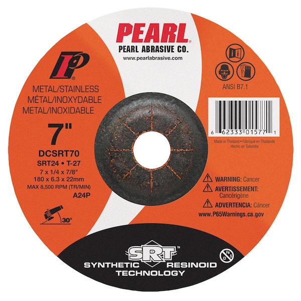 Muela de rectificado Pearl SRT DC 7 x 1/4 x 7/8 SRT24 T-27 - DCSRT70