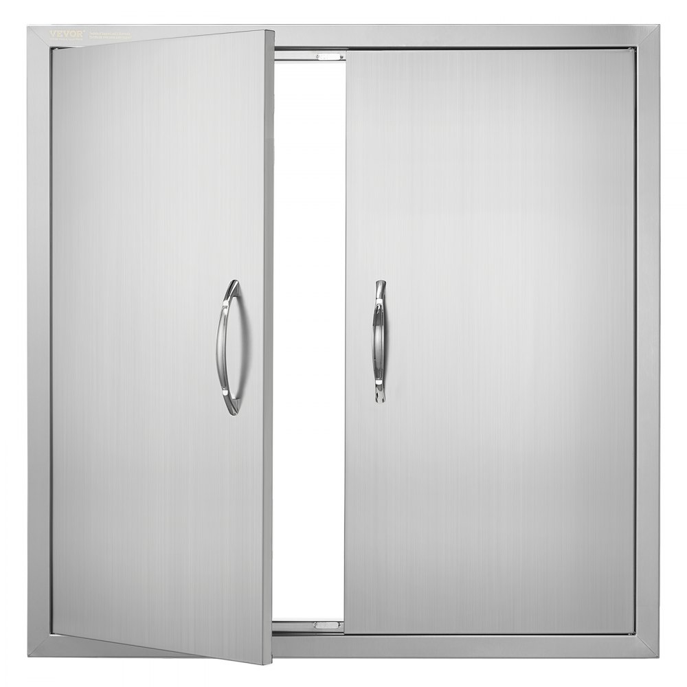 VEVOR BBQ Access Door, 31W x 31H Inch Double Outdoor Kitchen Door, Stainless Steel Flush Mount Door, Wall Vertical Door with Handles, for BBQ Island, Grilling Station, Outside Cabinet - SMMBSCJMYS311K36ZV0