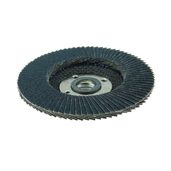 Disco abrasivo de aletas Tiger Paw de Weiler de 4-1/2", plano (TY27), 80Z, 5/8"-11 UNC - 51115