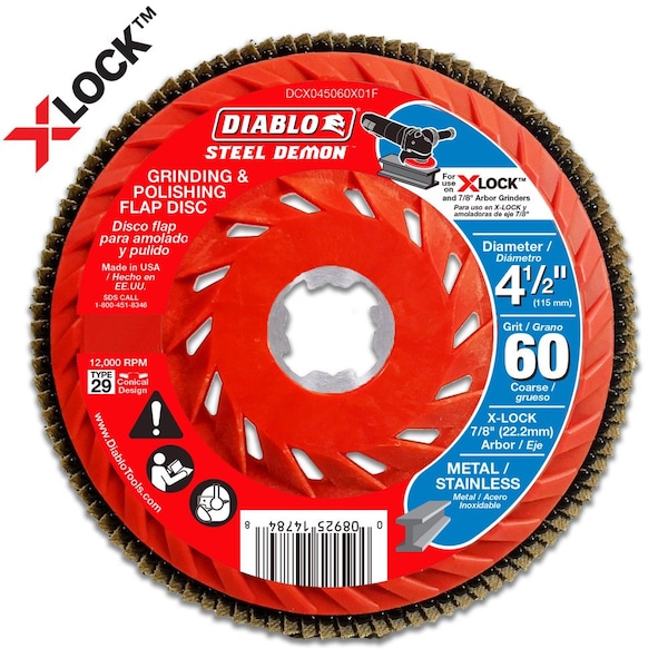 Disco de Aletas Diablo, 60-Grit para X-Lock y Todas las G - DCX045060X01F