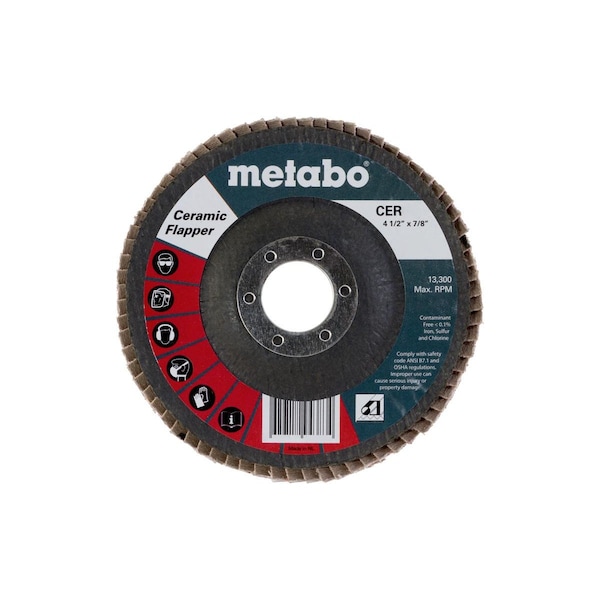 Disco de láminas Metabo 4 1/2" Ceramic Flapper 60 7/8 T27 Fiberglass - 629494000