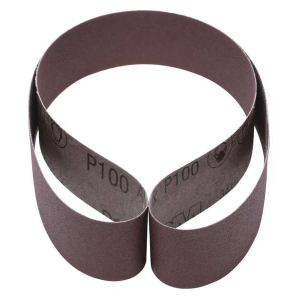 Cinturón de lijado de 3M, recubierto, 2 pulg de ancho, 48 pulg de largo, grano P100, No aplicable, Oxido de aluminio, 341D, Café - 7010361717