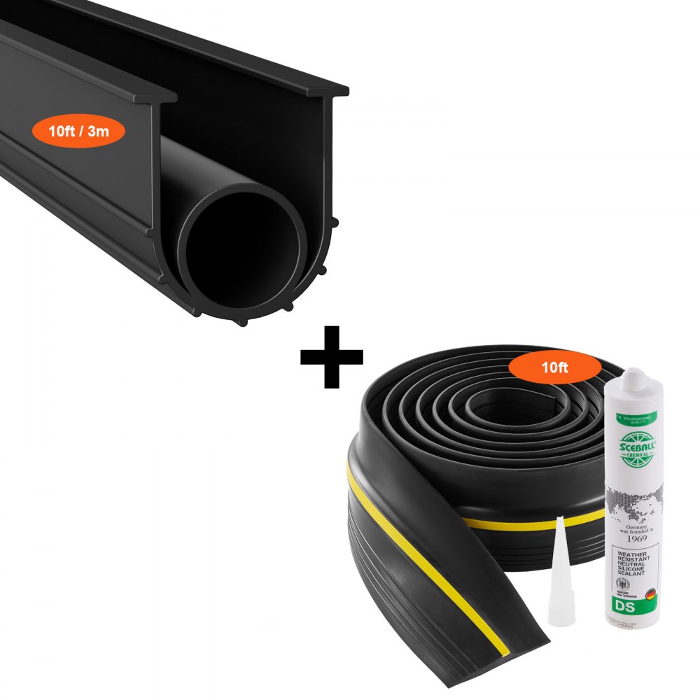 VEVOR Garage Door Threshold and Bottom Seals Kit 10 FT Universal Waterproof PVC - MFTMXBT2J10F884X5V0