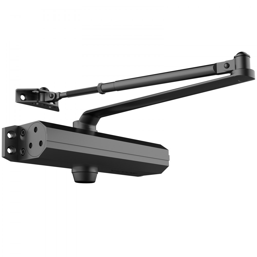 VEVOR Door Closer, Automatic Door Closer Commercial or Residential Use for Door Weights 330 Lbs, Adjustable Size Hydraulic Buffer Door Closers Heavy Duty Cast Aluminum Body, Easy Install, Black - BMQ330LBSHS1GZUB8V0