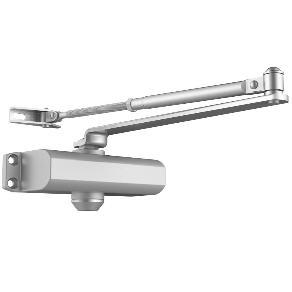 VEVOR Door Closer, Automatic Door Closer Commercial or Residential Use for Door Weights 187 Lbs, Adjustable Size Hydraulic Buffer Door Closers Heavy Duty Cast Aluminum Body, Easy Install, Silver - BMQ187LBSYS1VH0GTV0