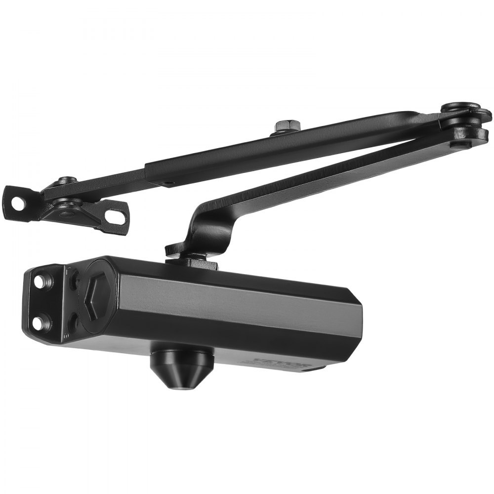 VEVOR Door Closer, Automatic Door Closer Commercial or Residential Use for Door Weights 150 Lbs, Adjustable Size Hydraulic Buffer Door Closers Heavy Duty Cast Aluminum Body, Easy Install, Black - BMQ150LBSHS1MHZZAV0