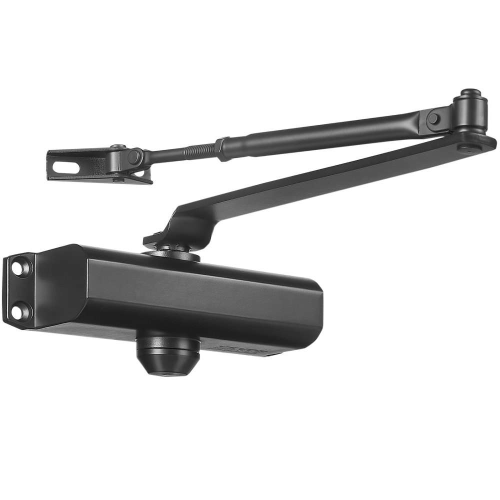 VEVOR Door Closer, Automatic Door Closer Commercial or Residential Use for Door Weights 187 Lbs, Adjustable Size Hydraulic Buffer Door Closers Heavy Duty Cast Aluminum Body, Easy Install, Black - BMQ187LBSHS14AEW6V0