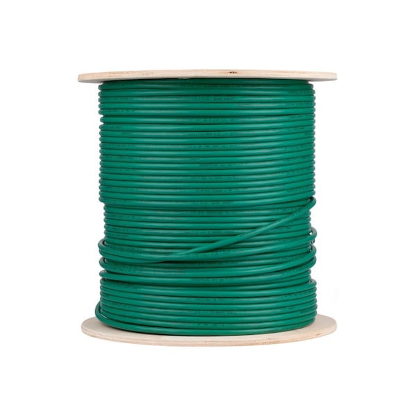 Monoprice Cat6A 500ft Green CMR UL Bulk Cable TAA Shielded F/UTP Solid 23AWG 550MHz 10G - 42345