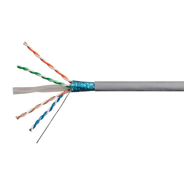 Monoprice Cat6A 500ft Gray CMR UL Bulk Cable TAA Shielded F/UTP Solid 23AWG 550MHz 10G - 42344