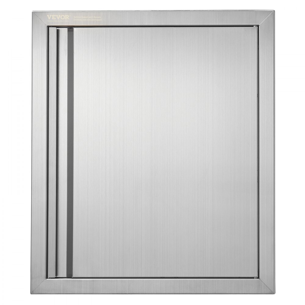 VEVOR BBQ Access Door, 18W x 21H Inch Single Outdoor Kitchen Door, Stainless Steel Flush Mount Door, Wall Vertical Door with Recessed Handle, for BBQ Island, Grilling Station, Outside Cabinet - DMABSCJM18X25F9BVV0