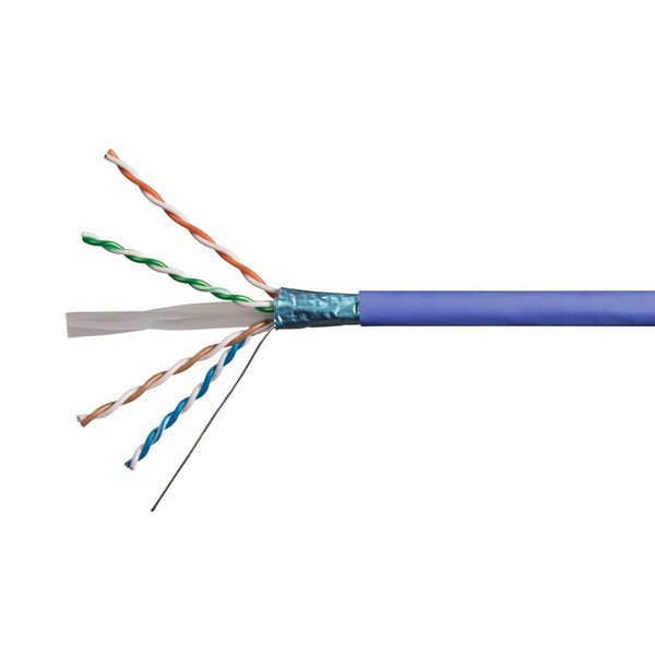 Monoprice Cat6A 500ft Purple CMR UL Bulk Cable TAA Shielded F/UTP Solid 23AWG 550MHz 10G - 42346