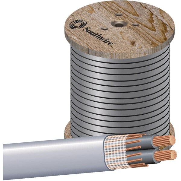 Southwire Portable Cord, THHN, 6 AWG, 2 C, Gray, PVC, Stranded, 600V, 150 ft - 13077302