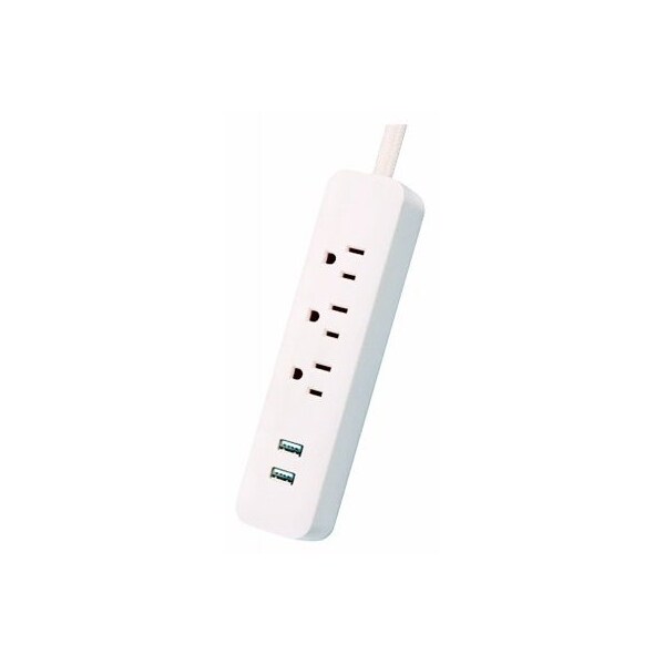 Globe Electric Power Strip, Surge, USB, 6 ft., Mint Green - 78255