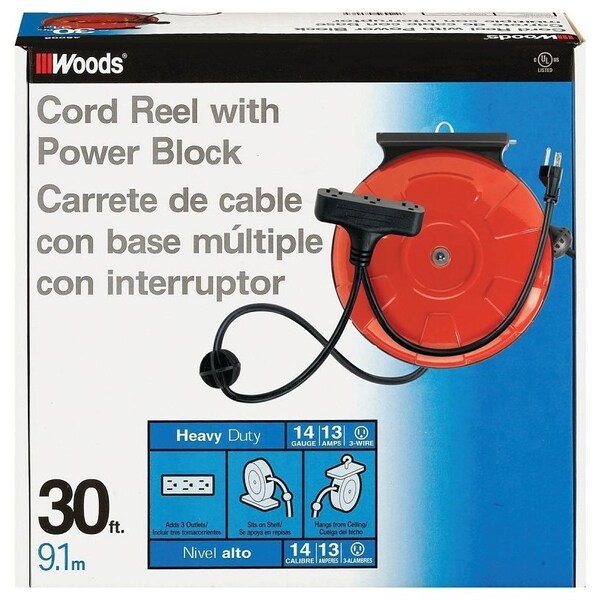 Southwire Cord Reel, 14 AWG, 30 ft Length - 48006