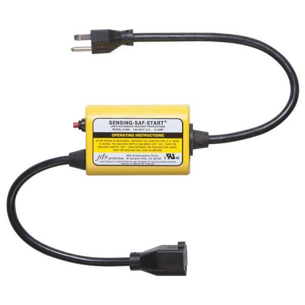 Sensing-Saf-Starts Power Cord, 5-15P, SJTO, 2.1 ft., Blk, 15A, 14/3 - 1996