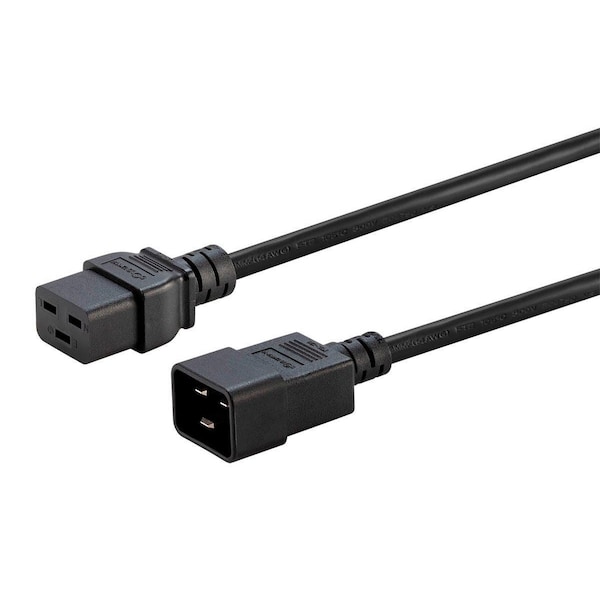Monoprice Heavy Duty Extension Cord - IEC 60320 C20 to IEC 60320 C19_ 12AWG_ 20A - 40131