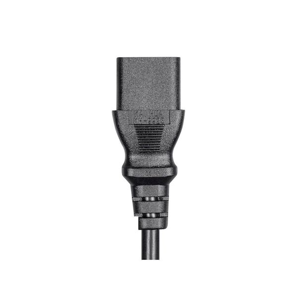 Monoprice SVT; SJT Extension Cord, 18 AWG, Indoor, 18/3, 1 Outlets, IEC 60320 C13, Black, IEC 60320 C14, 4 ft - 27293