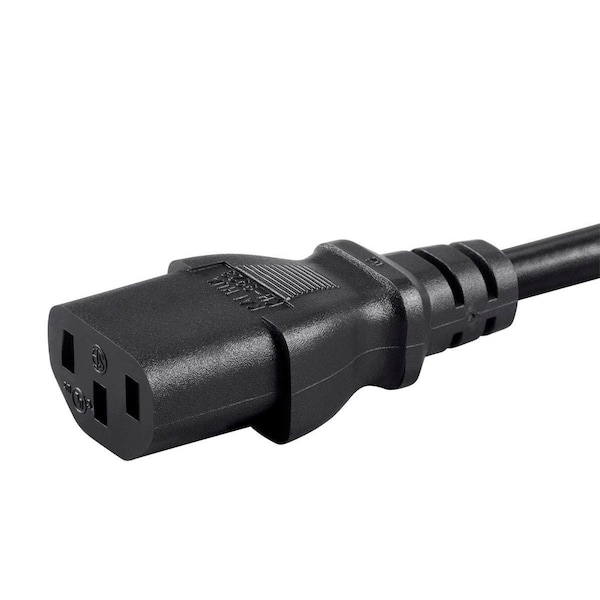 Monoprice SVT; SJT Extension Cord, 18 AWG, Indoor, 18/3, 1 Outlets, IEC 60320 C13, Black, IEC 60320 C14, 4 ft - 27293