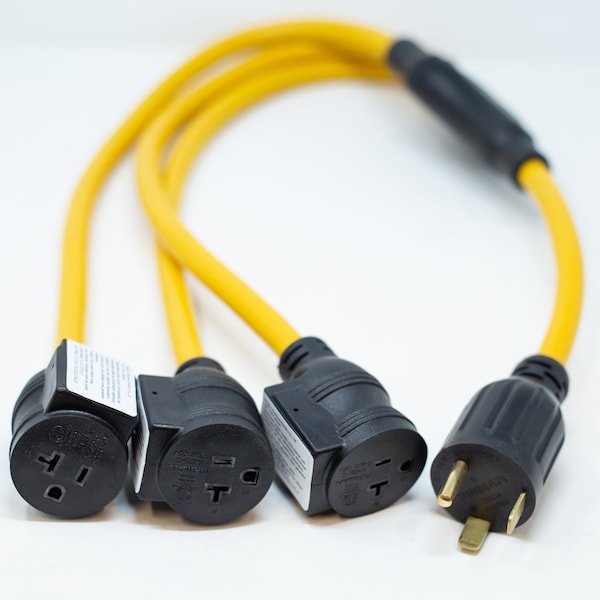 Firman 3' Heavy Duty TT-30P to 3 5-20R Short Power Cord - 1115