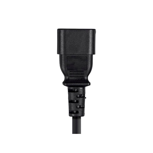 Monoprice SVT; SJT Extension Cord, 18 AWG, Indoor, 18/3, 1 Outlets, IEC 60320 C13, Black, IEC 60320 C14, 2 ft - 24191