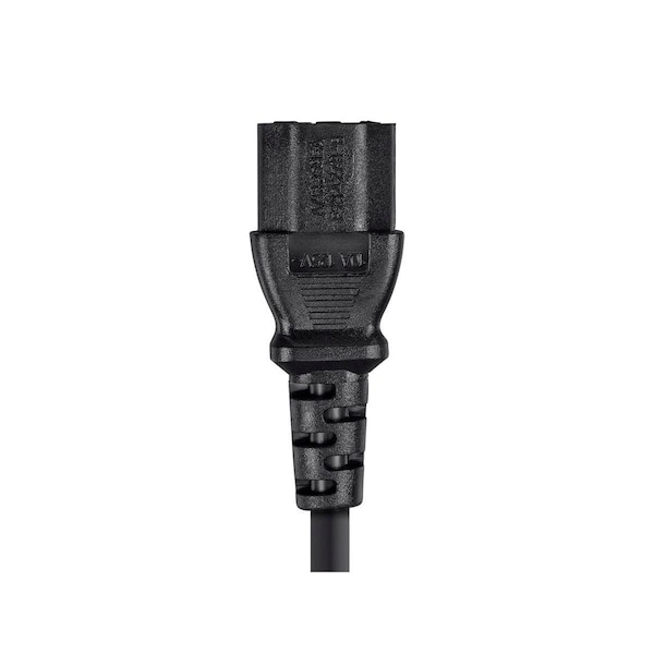 Monoprice SVT; SJT Extension Cord, 18 AWG, Indoor, 18/3, 1 Outlets, IEC 60320 C13, Black, IEC 60320 C14, 3 ft - 6329