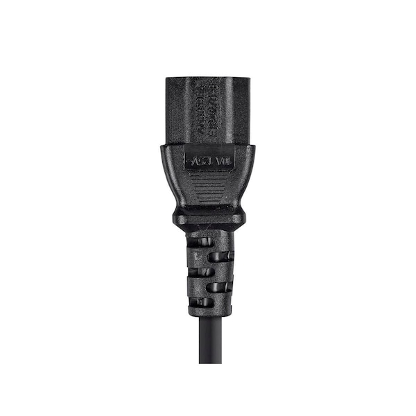 Monoprice SVT Power Cord Cable, 3 Conductor, 10 ft., 18 AWG, 18/3, Black, PVC, NEMA 5-15P, 10 ft - 5280