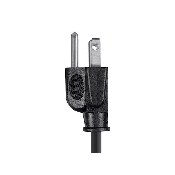 Monoprice SVT Power Cord Cable, 3 Conductor, 10 ft., 18 AWG, 18/3, Black, PVC, NEMA 5-15P, 10 ft - 5280