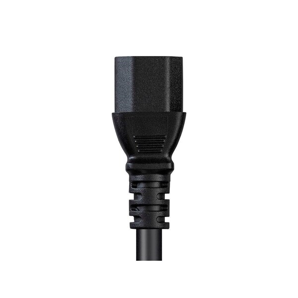 Monoprice SJT Extension Cord, 14 AWG, Indoor, 14/3, 1 Outlets, IEC 60320 C13, Black, IEC 60320 C14, 8 ft - 40120