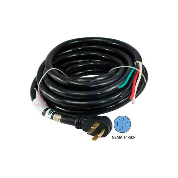 Conntek Conntek, 14303, 36-Ft 50-Amp RV Camp Power Cord with NEMA 14-50P Male Plug To Bare Wire - 14303
