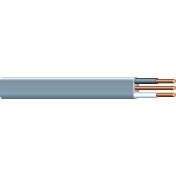 Romex Non-Metallic Underground Feeder Cable, UF-B, 12 AWG, 2C with Ground C, Gray, PVC, Solid, 600V AC - 13055955