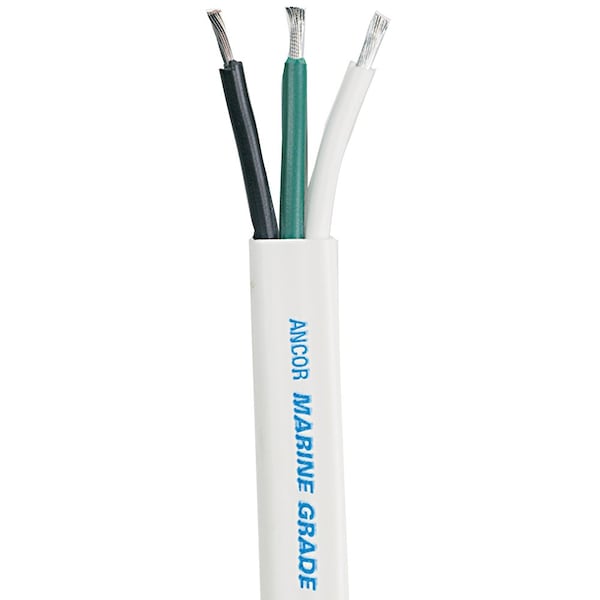 Ancor Primary Wire, Marine, 8 AWG, Copper, Black/Green/White, Vinyl Jacket, Stranded - 130910