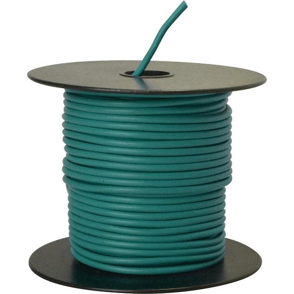 Road Power Primary Wire, 14 AWG, Green, PVC Jacket - 56421923
