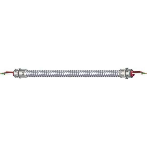 Southwire Metal Clad Building Cable, MC, 18 AWG, 3C with Ground C, Silver, Steel, Solid, 600V AC, 6 ft - 55292301
